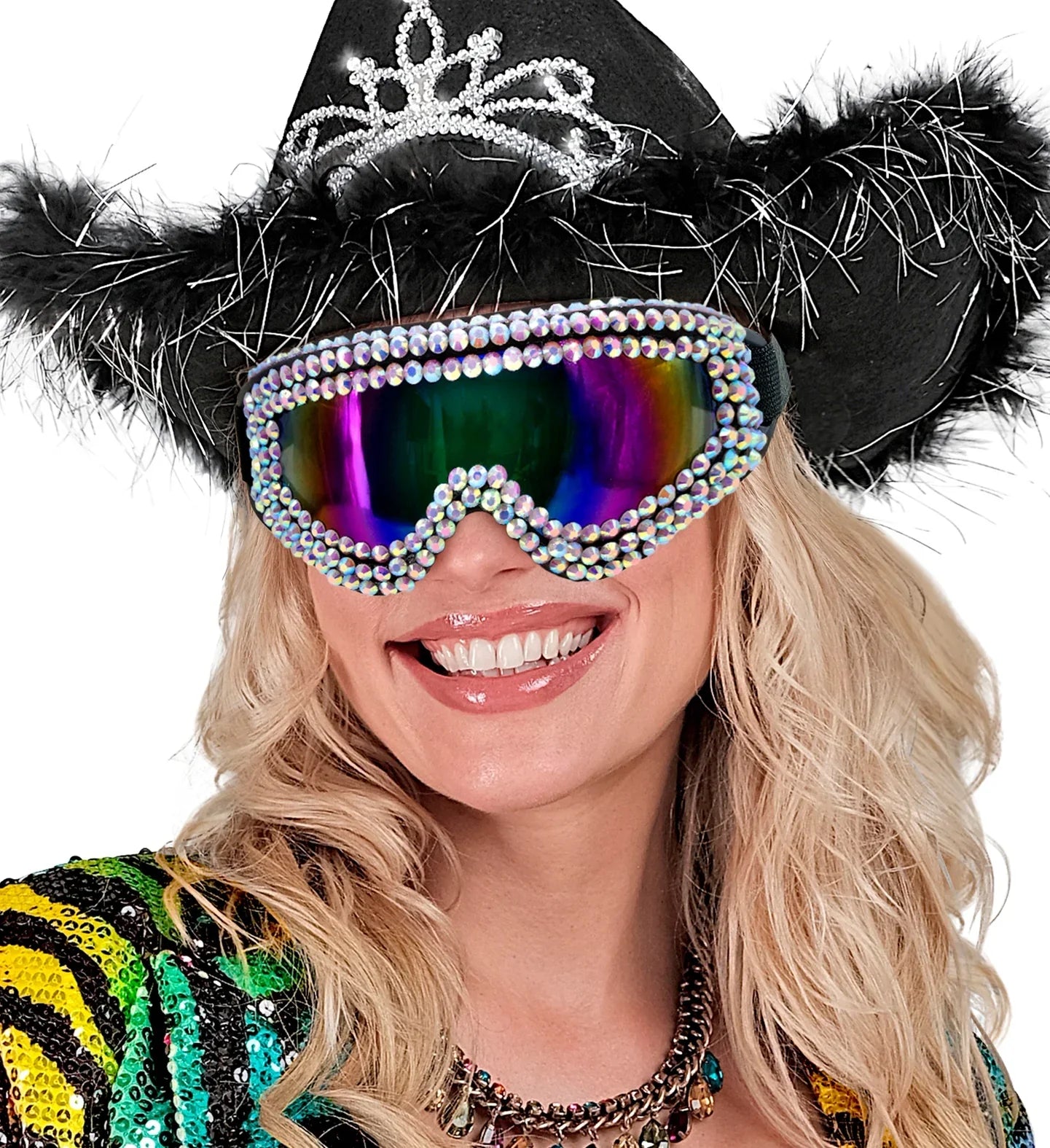 Gafas de Esquí o Snowboard Años 80 con Diamantes de Strass Gafas Widmann