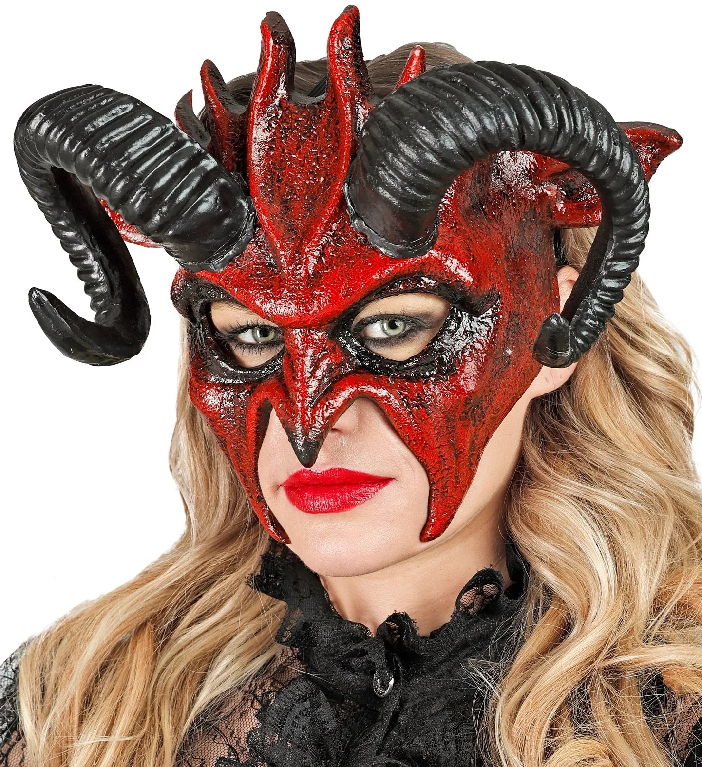 Máscara de Demonio Satán con Cuernos Máscaras Halloween Widmann