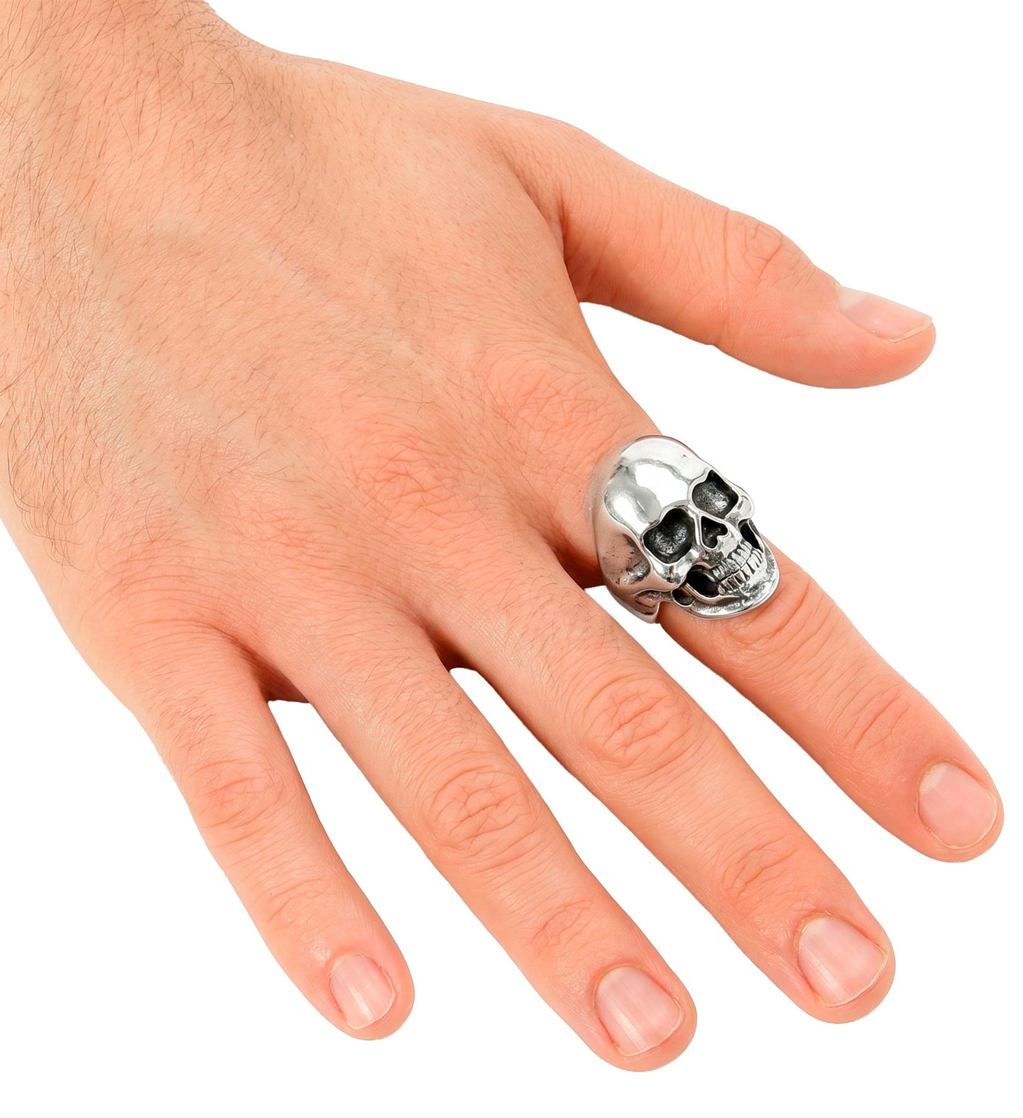 Metall-Totenkopf-Ring im Gothic-Stil