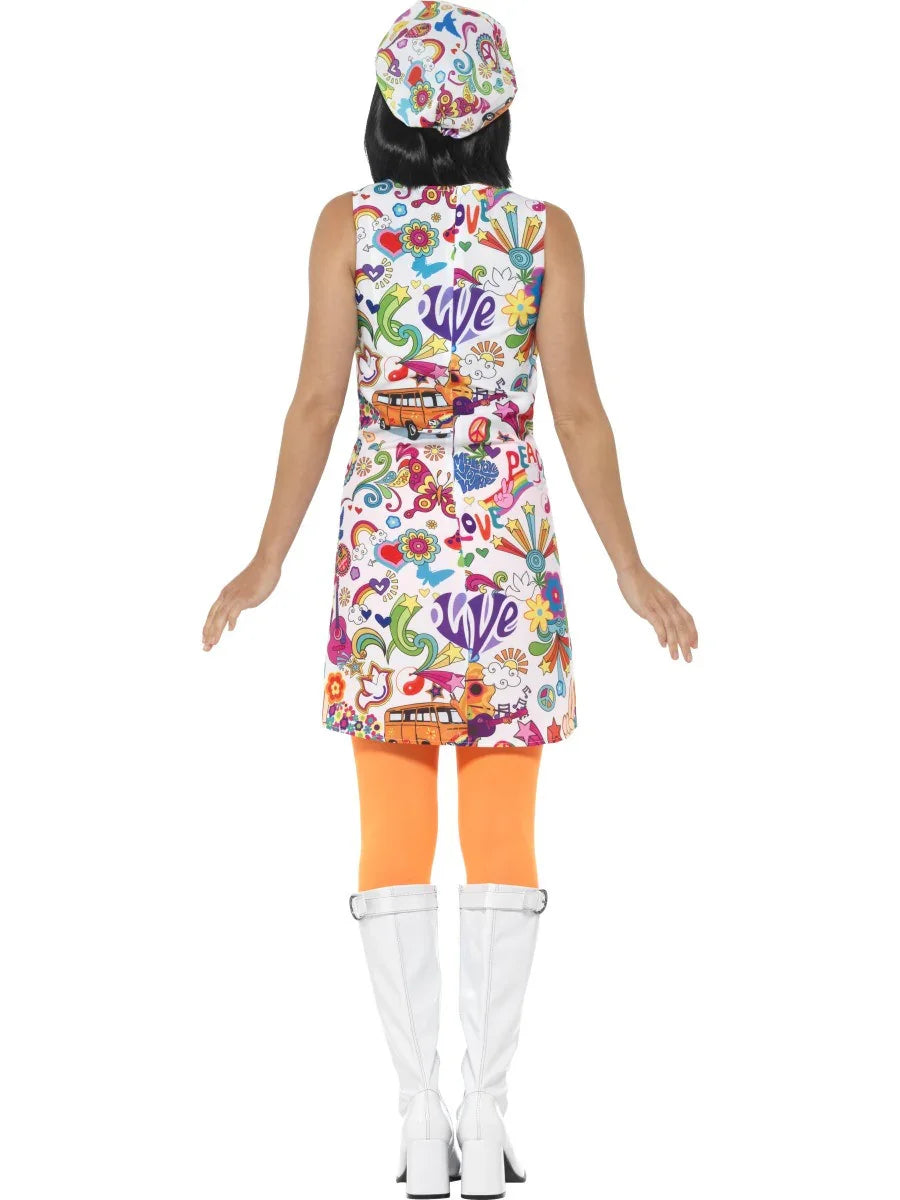 Disfraz de Sesentera Flower Power para Mujer Hippies Smiffys