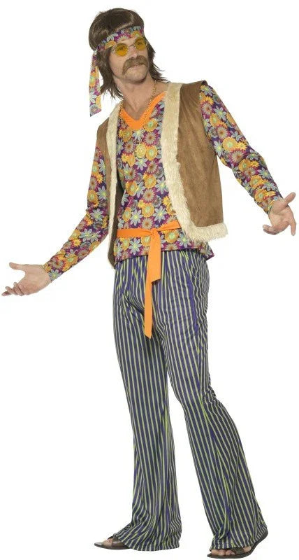 Disfraz de Hippie con Chaleco para Hombre Hippies Smiffys