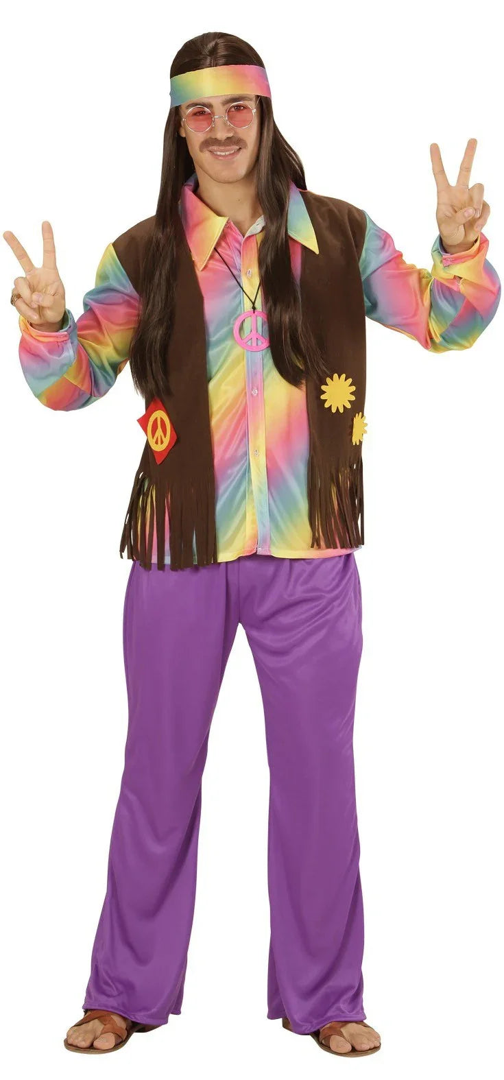 Disfraz de Hippie Multicolor para Hombre Hippies Widmann