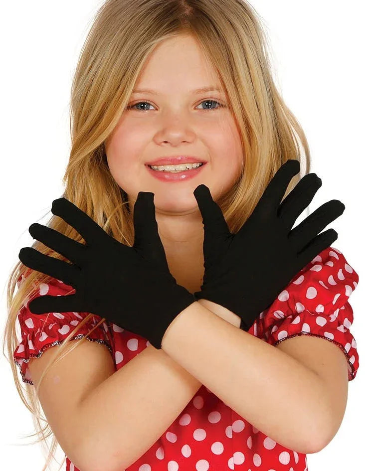 17 cm lange Kinderhandschuhe Schwarz