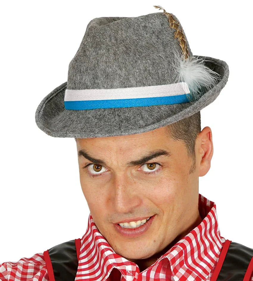 Sombrero Bávaro en Gris Complementos Oktoberfest Guirca
