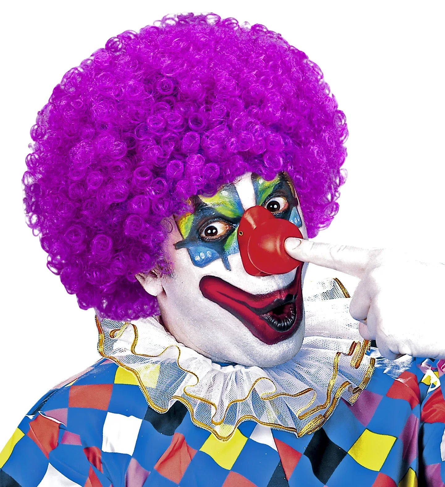 Peluca de Payaso Morada Rizada Complementos Payasos Widmann