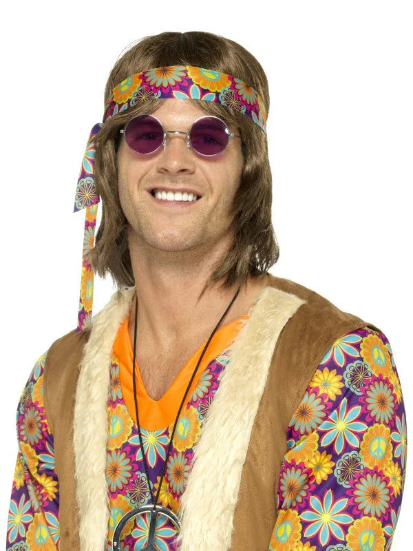 Gafas Redondas de Hippie Moradas Complementos Hippies Smiffys