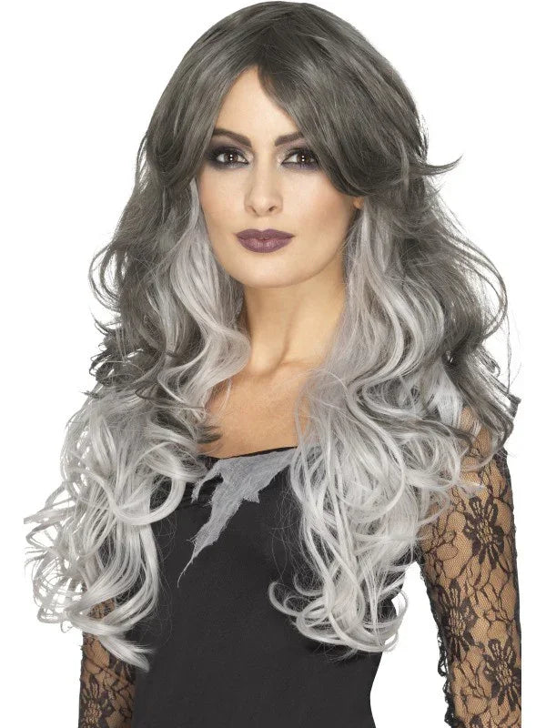 Peluca de Vampiresa Canosa Larga Premium Vampiros y vampiresas Smiffys