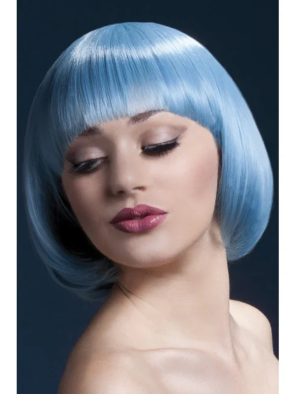 Peluca Azul Pastel con Flequillo Premium Pelucas Premium Smiffys