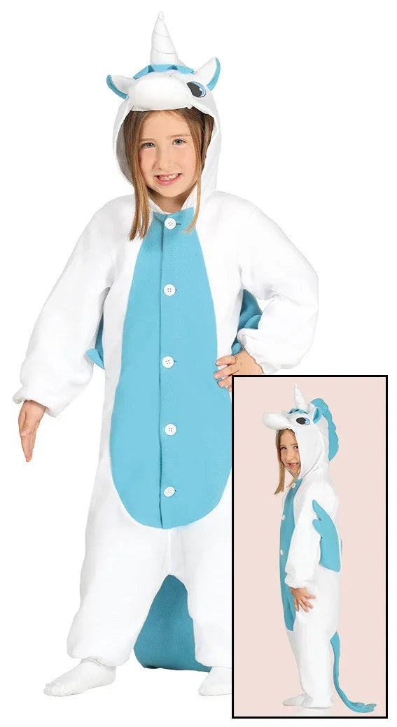 Disfraz de Unicornio Azul Pijama para Niña Unicornio Guirca