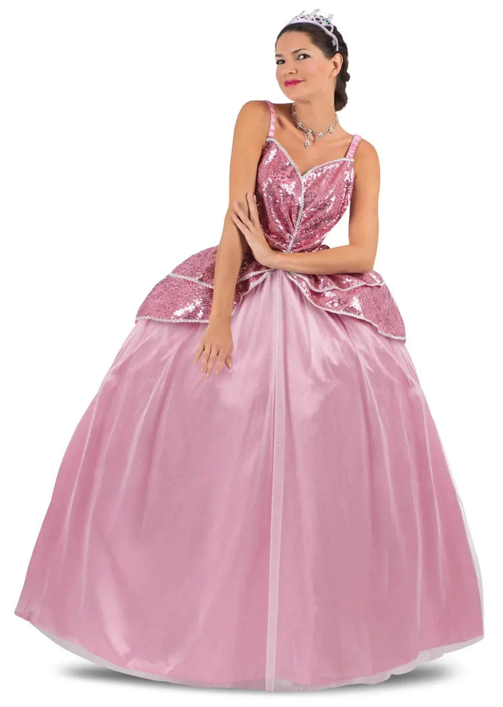 Disfraz de Princesa Rosa con Lentejuelas para Mujer Princesas y Príncipes Viving