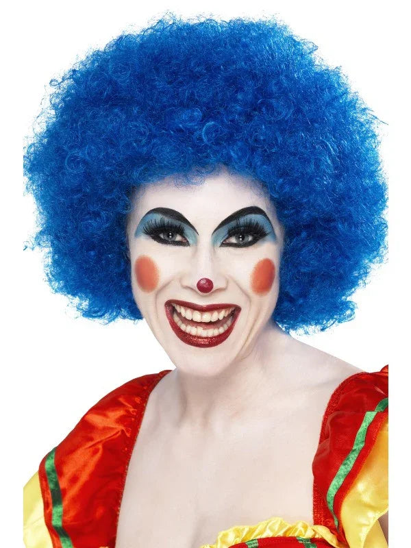 Peluca Azul Rizada de Payaso Complementos Payasos Smiffys