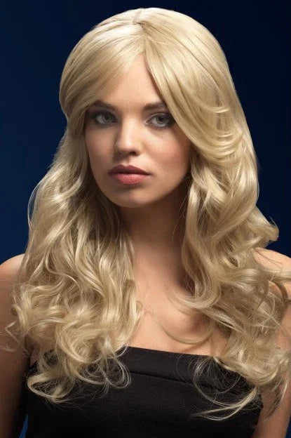 Peluca Rubia Larga Ondulada Premium Pelucas Rubias Smiffys