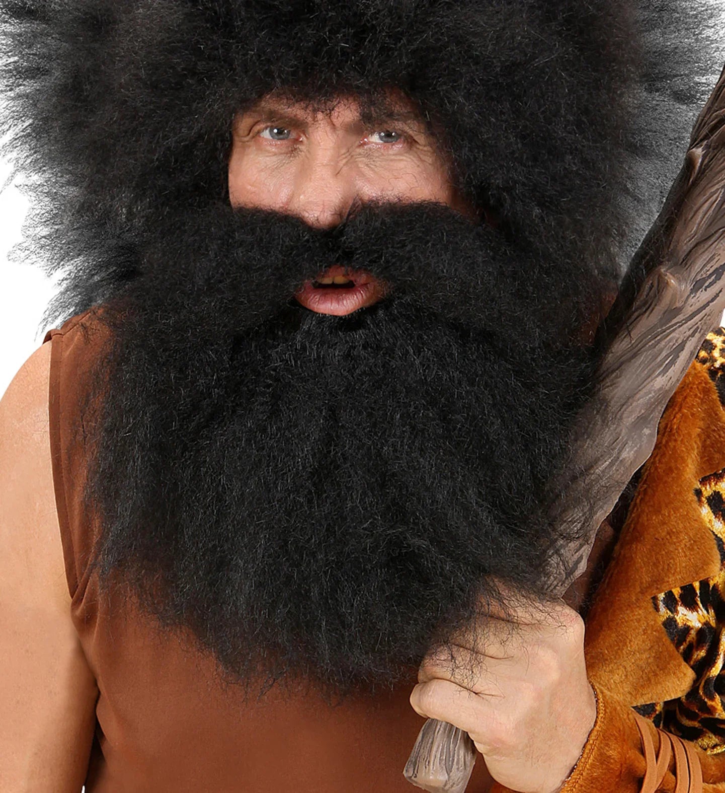 Barba de Cavernícola Morena con Bigote Complementos Trogloditas y Cavernícolas Widmann