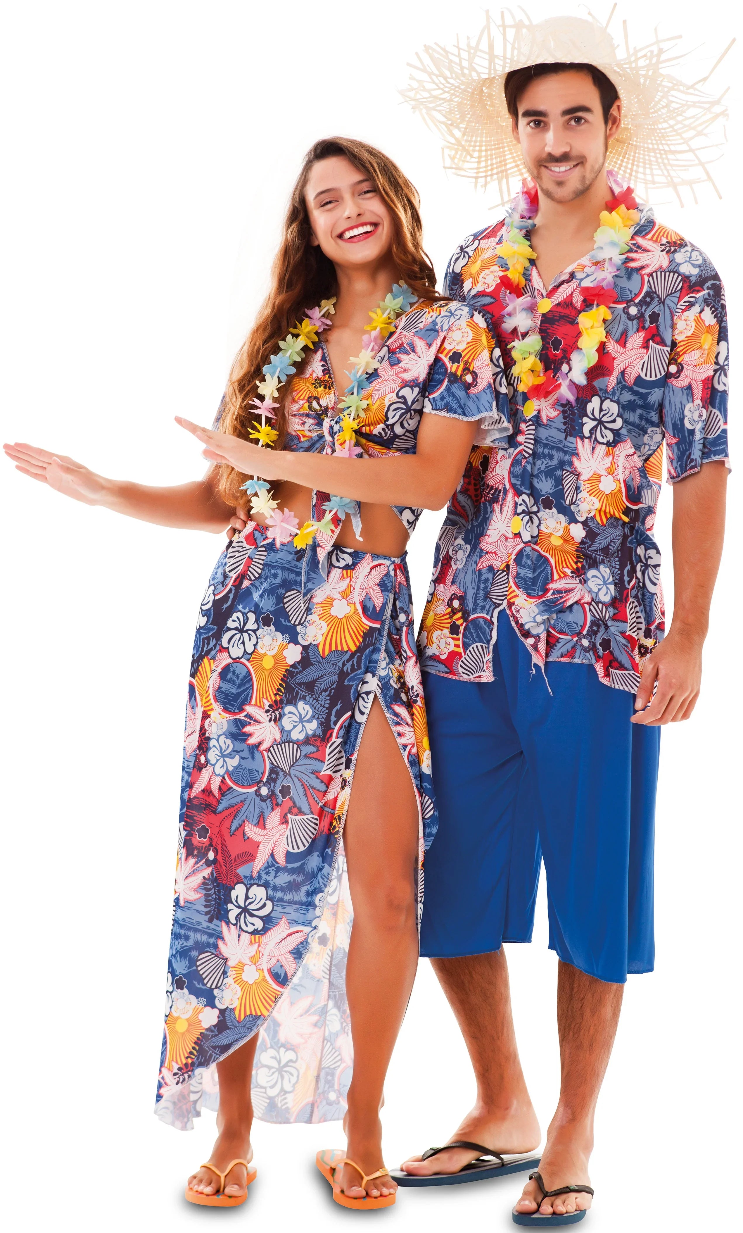 Disfraz de Hawaiana Azul para Adulto Hawaianos EuroCarnavales