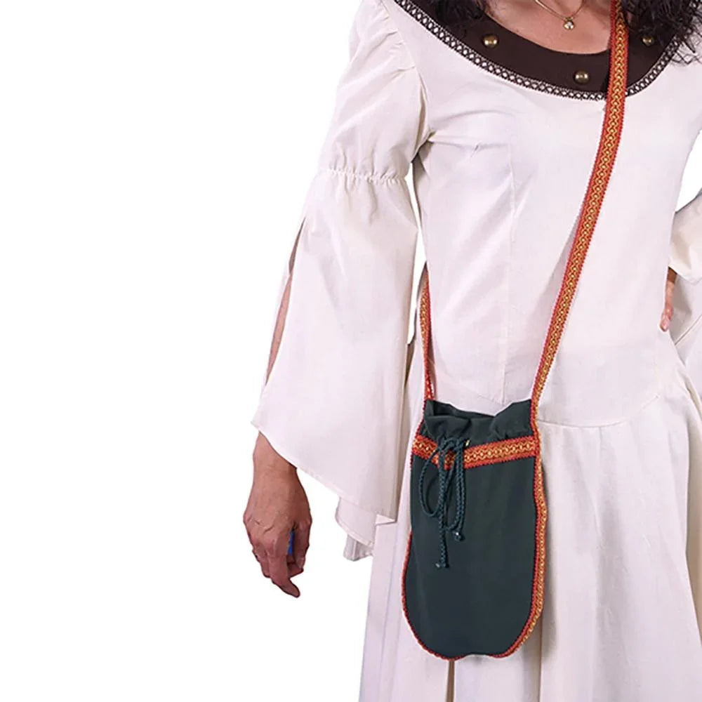 Bolso Medieval Verde con Correa Complementos Medievales de Lujo Medieval Factory