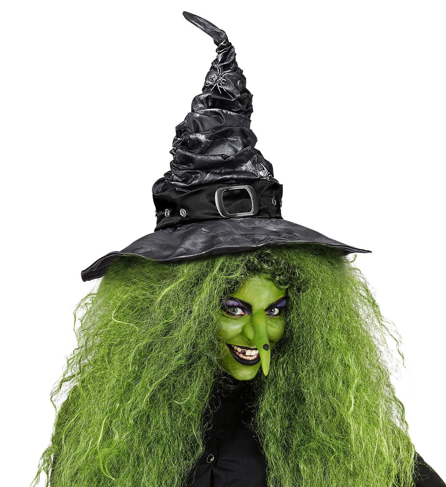 Sombrero de Bruja con Arañas Efecto Envejecido Brujas Widmann
