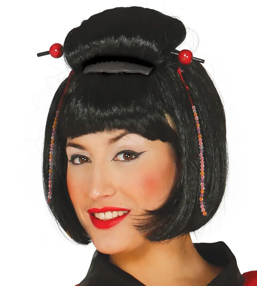 Peluca de Geisha Japonesa Morena Geishas Guirca