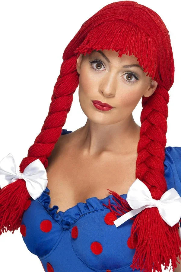 Peluca Roja con Coletas de Muñeca de Trapo Pelucas Rojas Smiffys