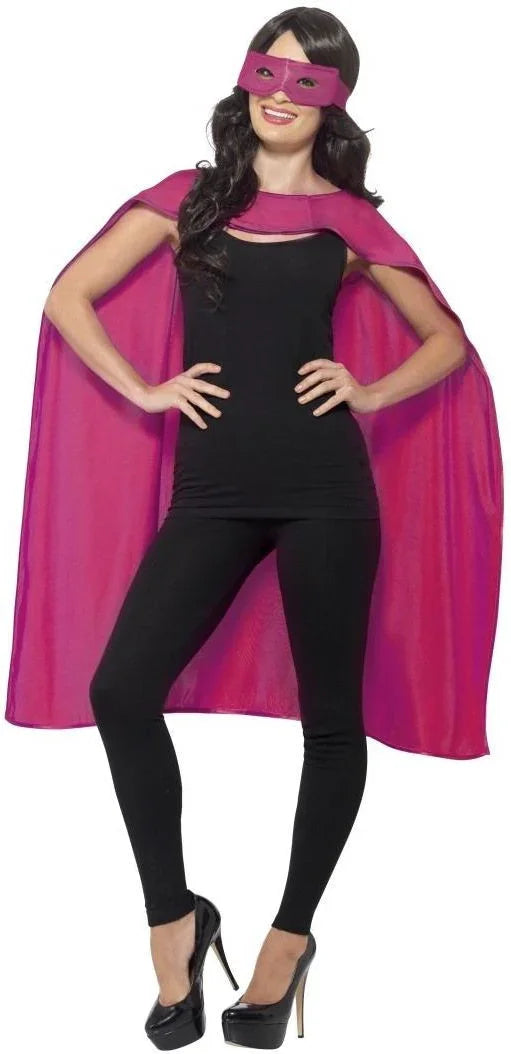 Capa Rosa con antifaz Unisex Capas Smiffys