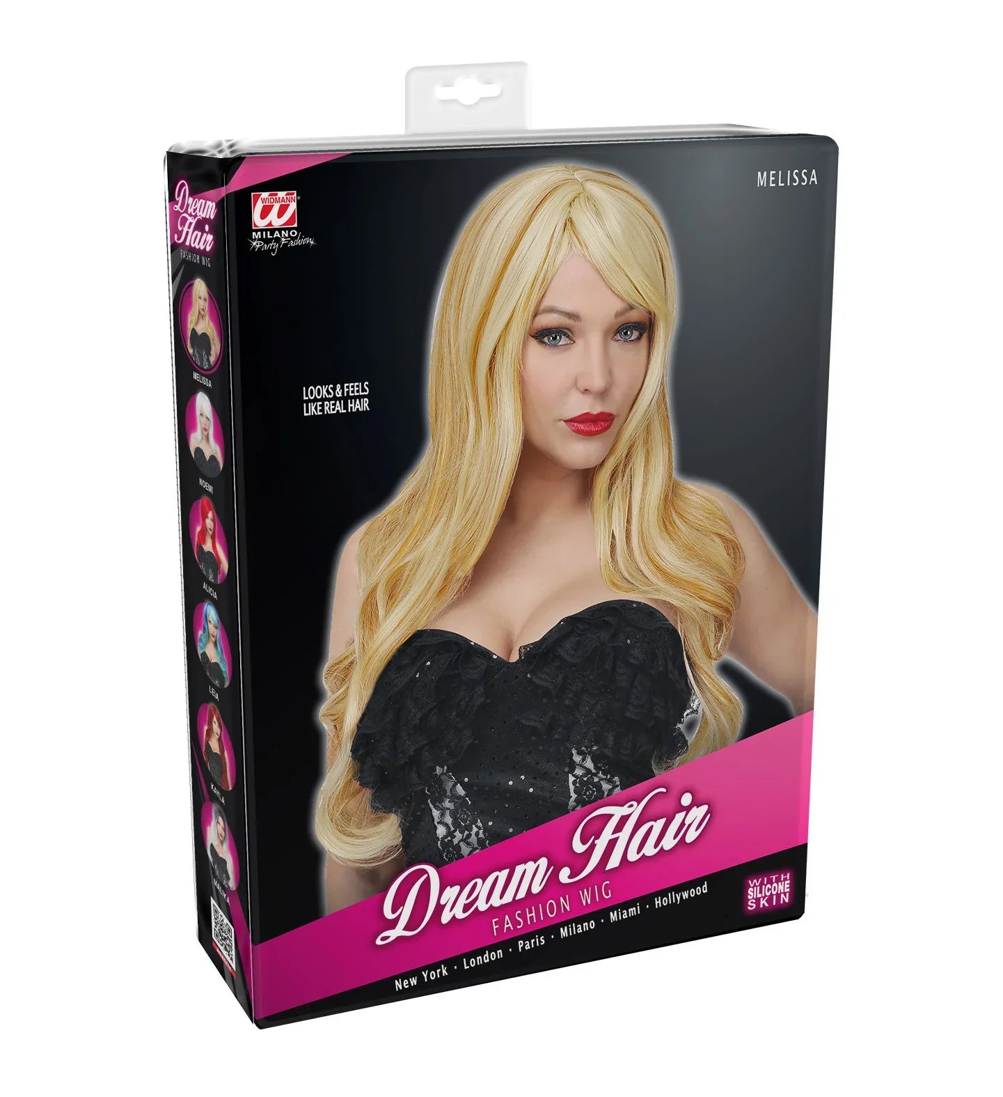 Peluca Rubia Larga con Mechas y Flequillo Abierto Pelucas Rubias Widmann