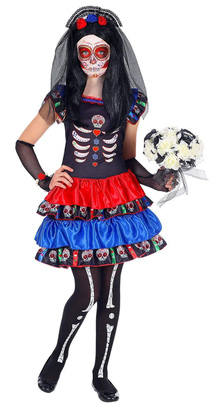 Disfraz de Catrina Dia de los Muertos para Niña Catrina Widmann