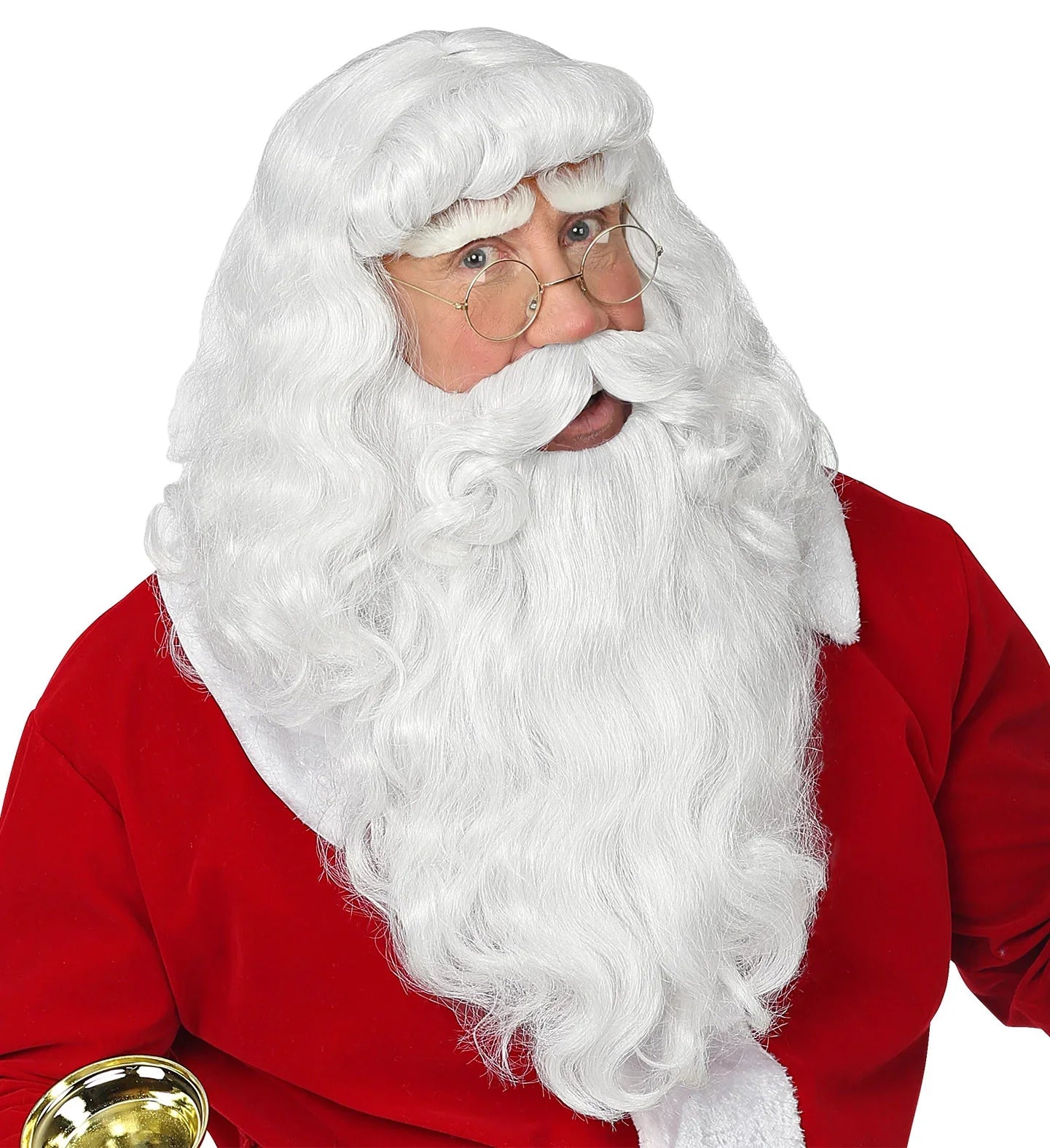Peluca Blanca de Papá Noel con Bigote y Barba Larga Complementos Navidad Widmann