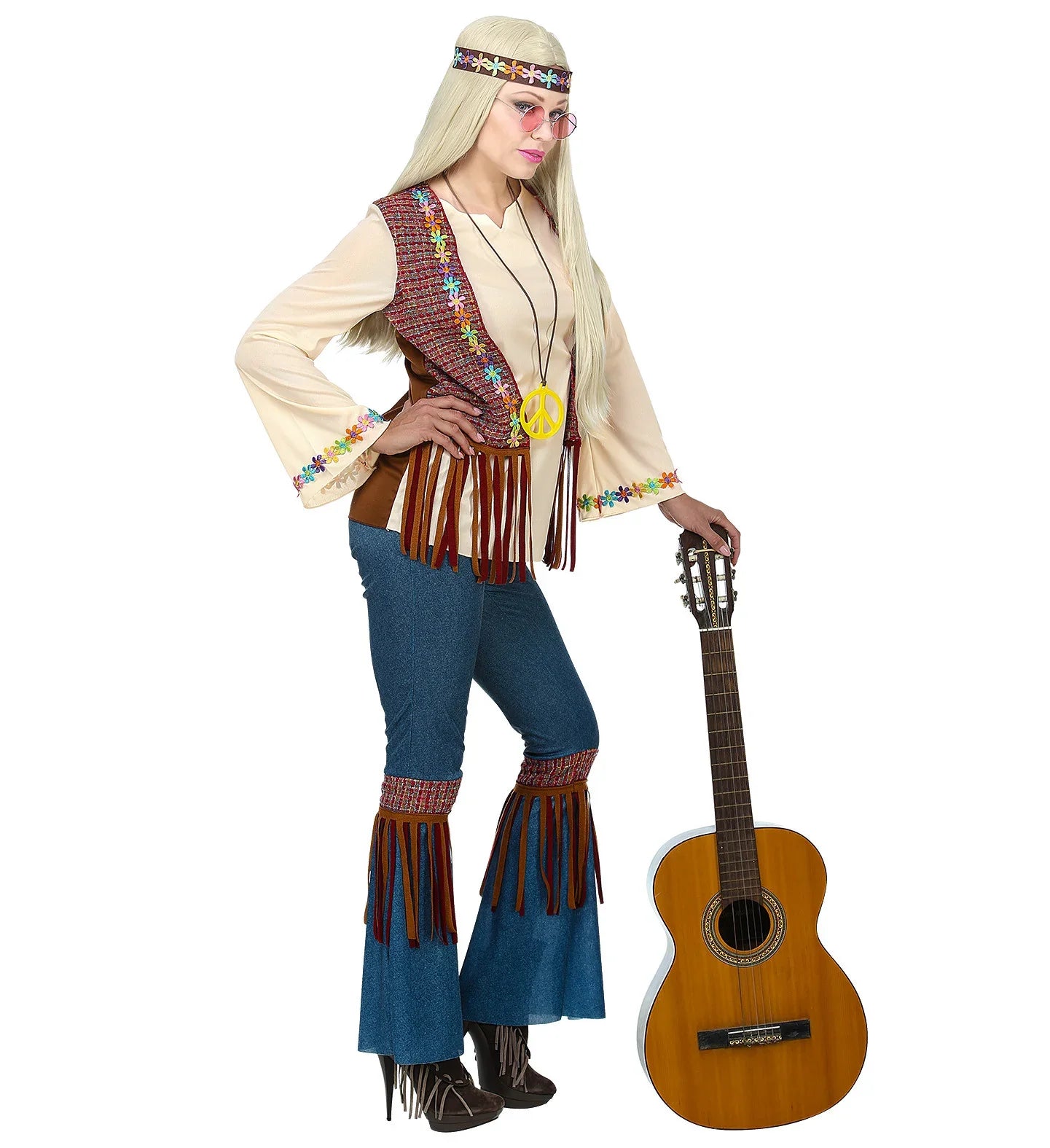 Disfraz de Hippie Años 60 para Mujer Hippie Widmann