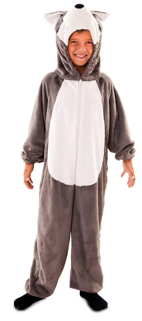Disfraz de Lobo Gris de Peluche Infantil Lobo EuroCarnavales