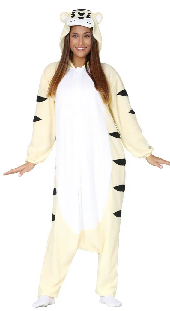 Disfraz de Tigre Blanco Pijama para Adulto Tigre Guirca