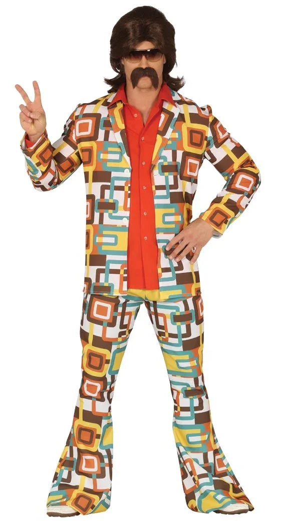 Disfraz Disco Años 70 Multicolor para Hombre Años 60, 70 y 80 Guirca