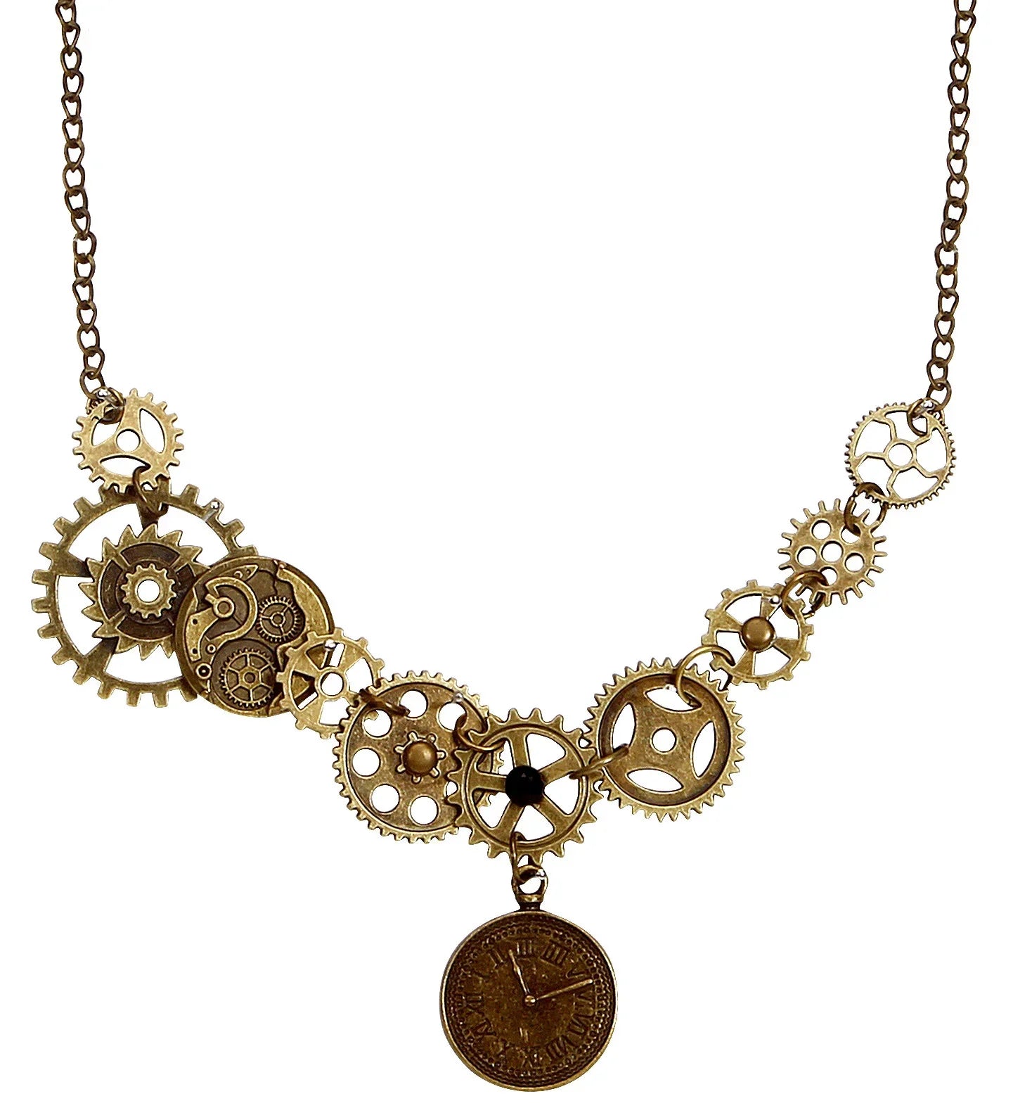 Collar Steampunk con Engranajes y Reloj Steampunk Widmann