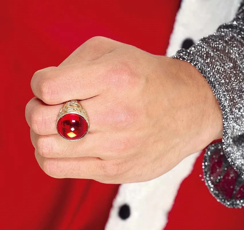 Anillo Dorado con Piedra Preciosa Roja Joyas y Bisutería Guirca