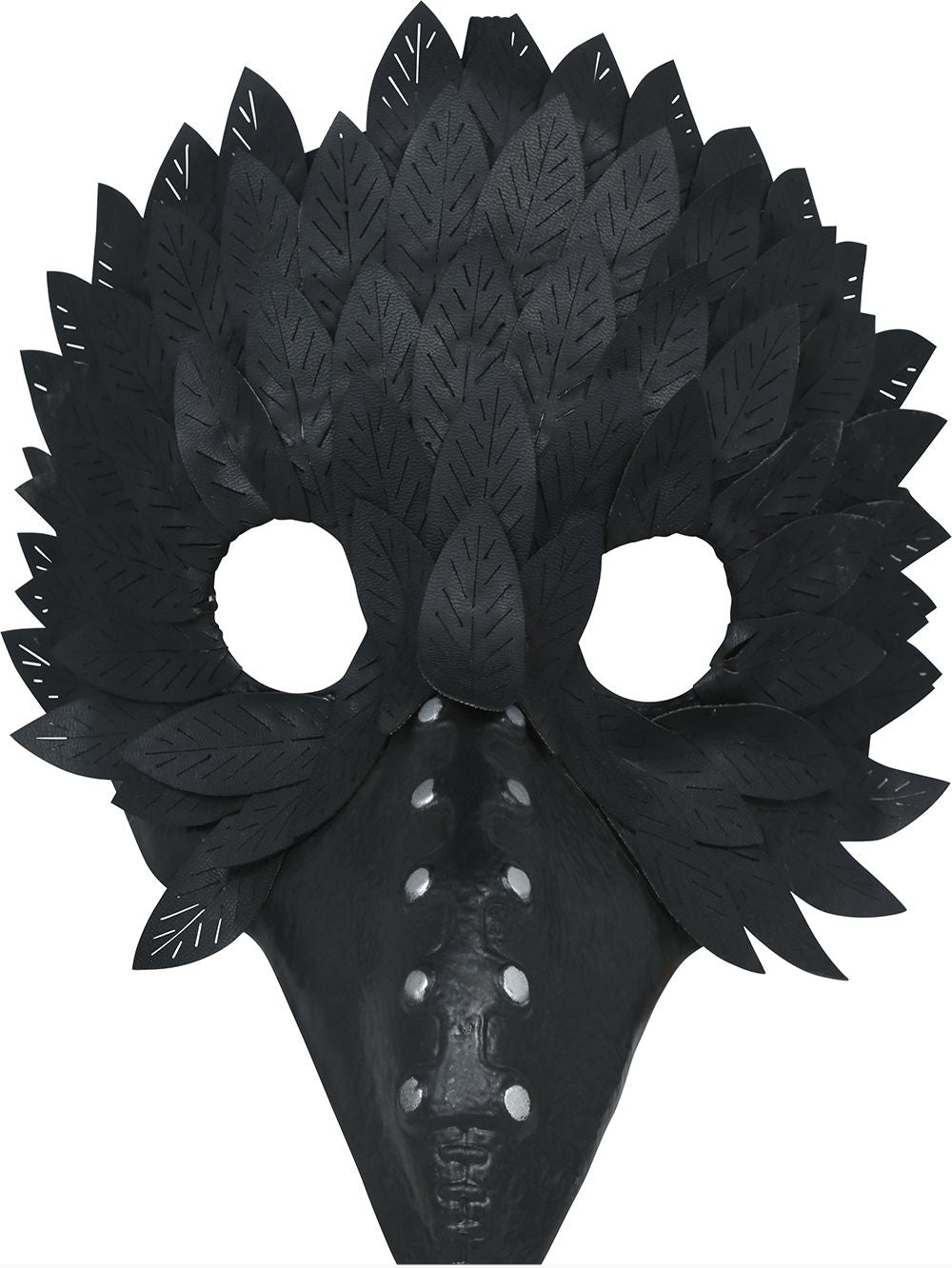 Schwarze Maske mit Federn