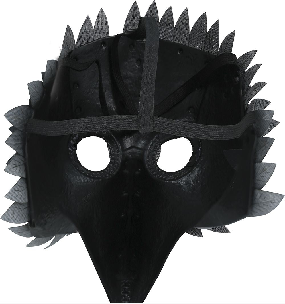 Schwarze Maske mit Federn