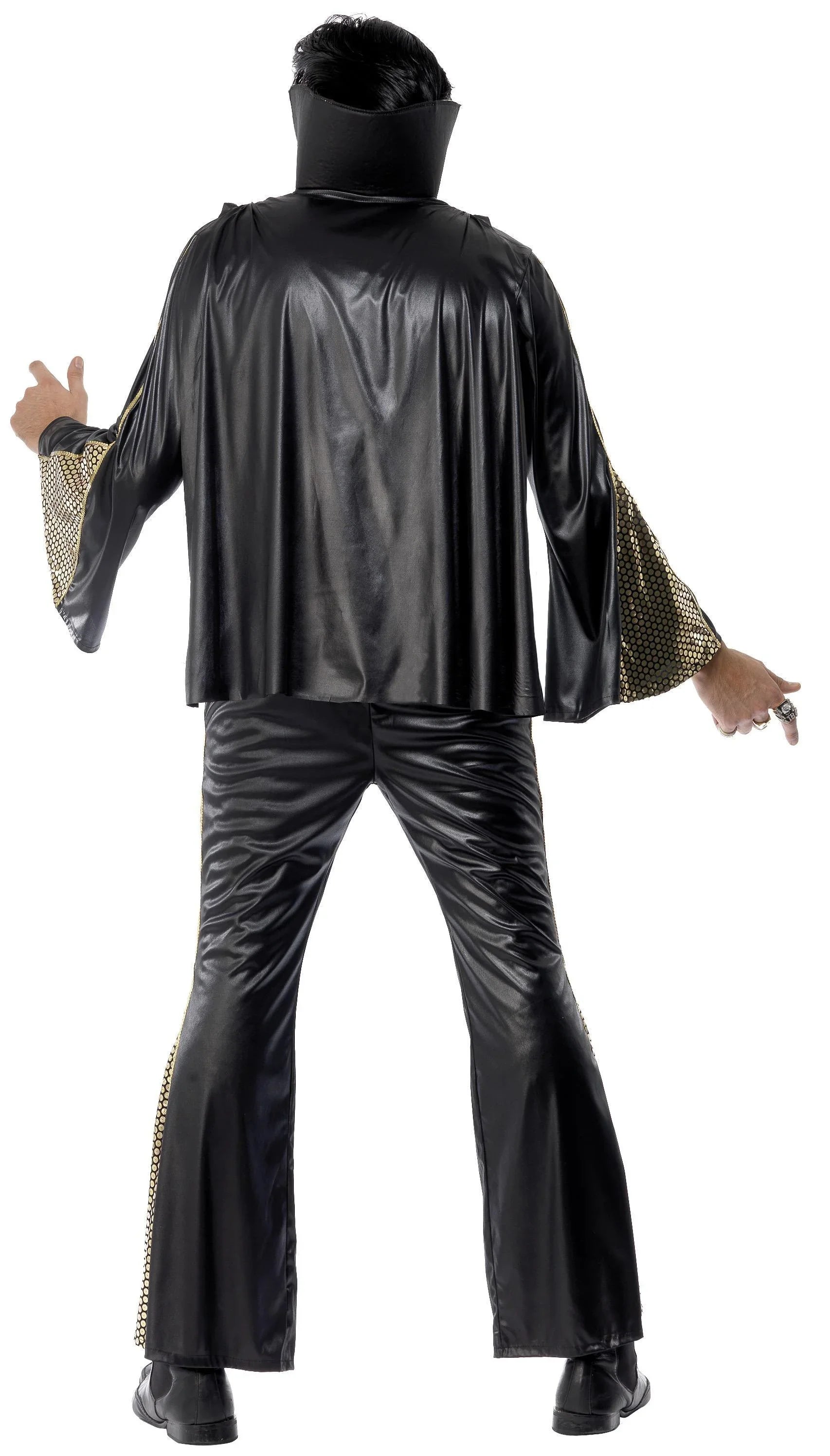 Disfraz de Elvis Negro y Dorado para Hombre Elvis Smiffys