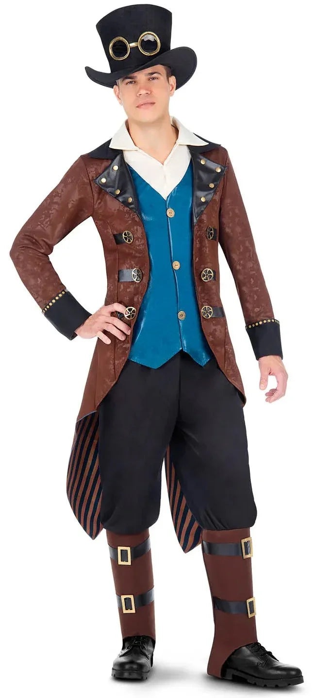 Disfraces en Pareja de Steampunk Azul y Marrón Steampunk Disfraces Simon