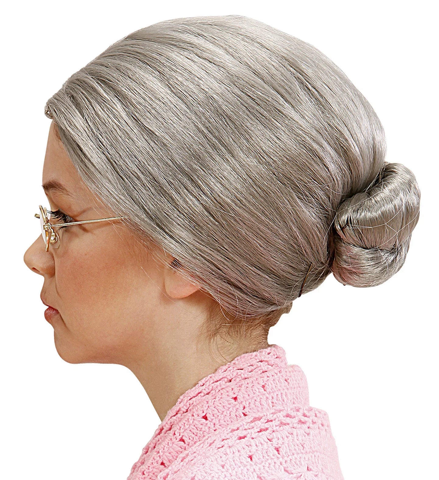 Peluca de Abuela Gris con Moño Infantil Pelucas Canosas Widmann