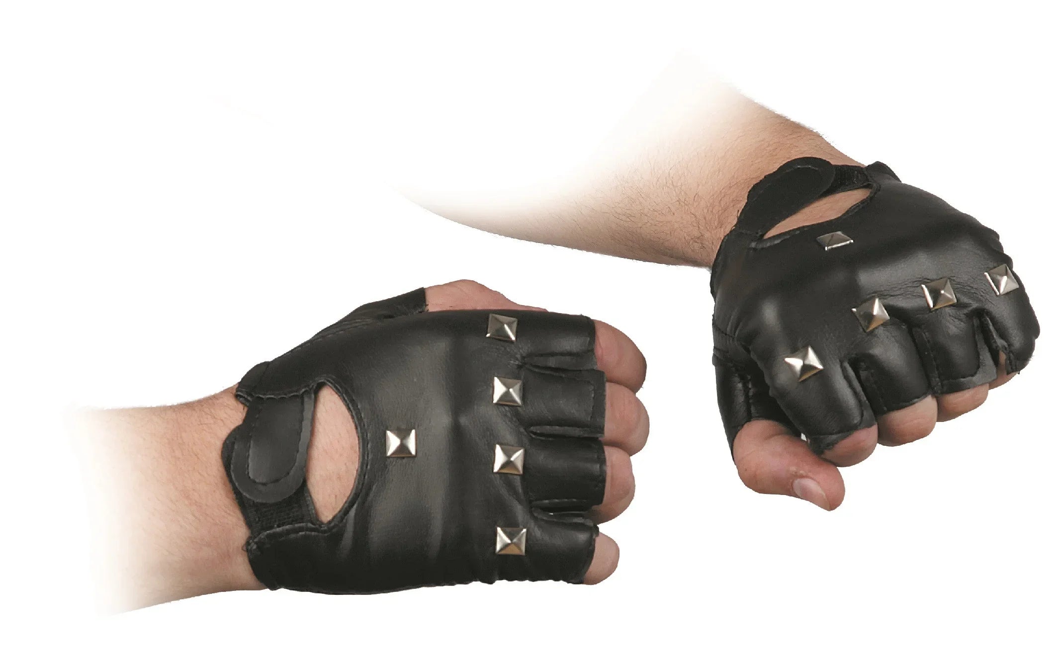 Schwarze Punk-Handschuhe mit Nieten