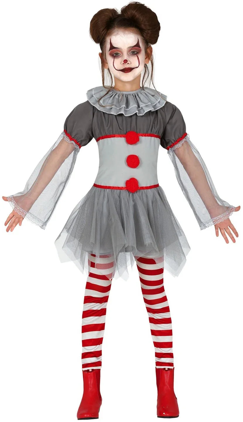 Disfraz de Payasa Asesina Penny para Niña Pennywise Guirca
