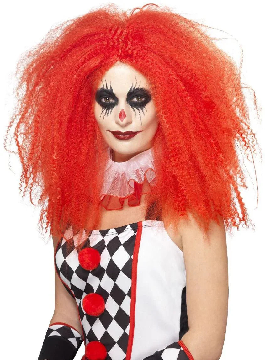 Peluca de Roja Rizada de Payaso Asesino Pelucas Rojas Smiffys