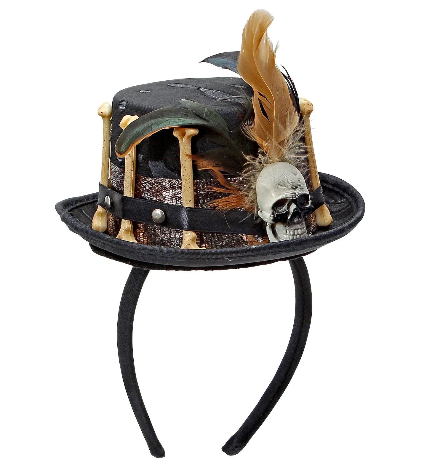 Diadema con Minichistera Vudú con Huesos y Calavera Hechiceros y Muñecas Vudú Widmann