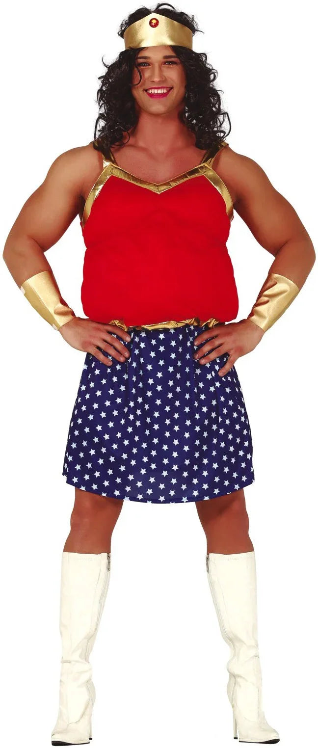 Disfraz de Wonder Lady para Hombre Despedidas Soltero/a Guirca