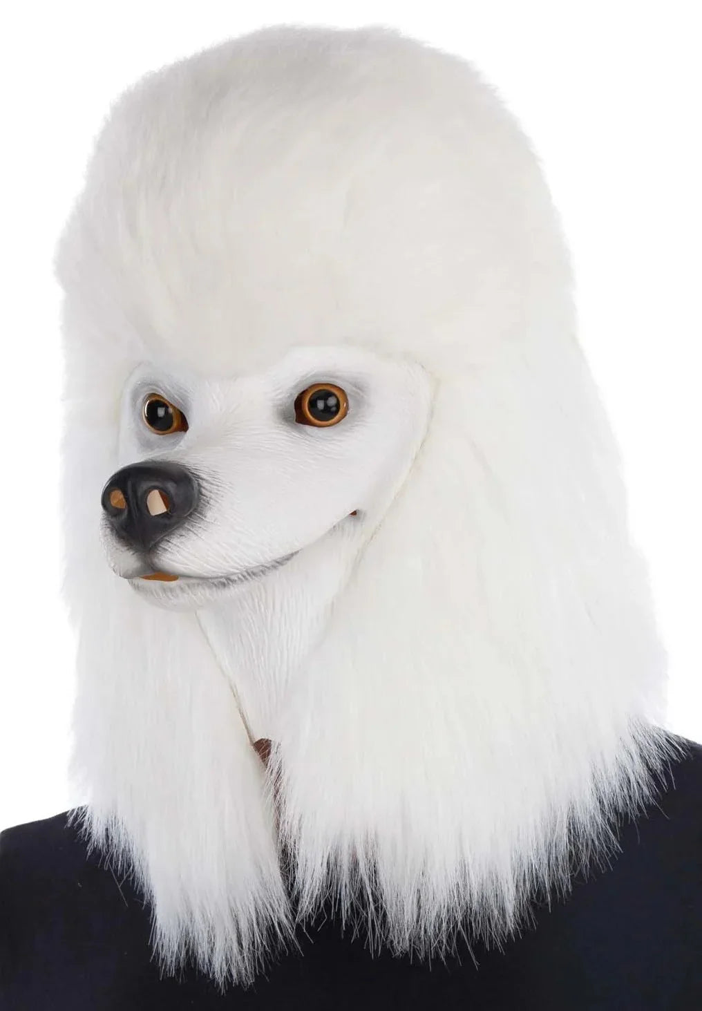 Máscara de Perro Caniche Blanco con Pelo Perro Viving