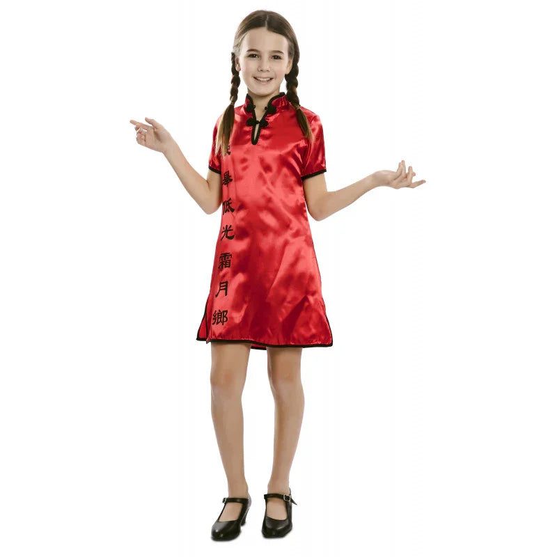 Disfraz de China Tradicional Rojo para Niña Chinos EuroCarnavales