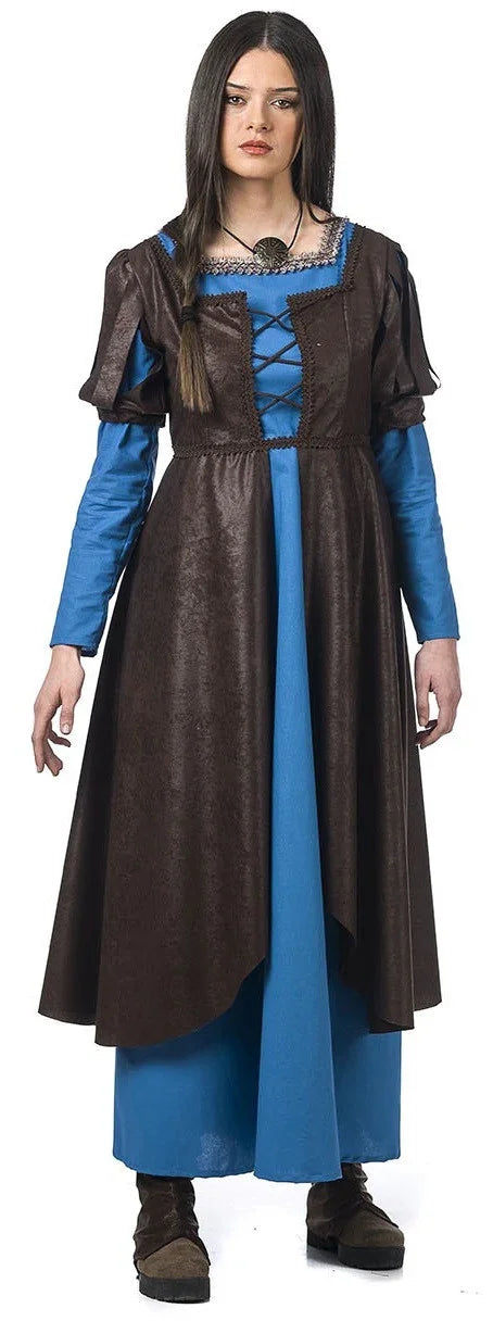 Disfraz de Princesa Medieval Azul Largo para Mujer Princesas y Damas Medievales Limit Sport