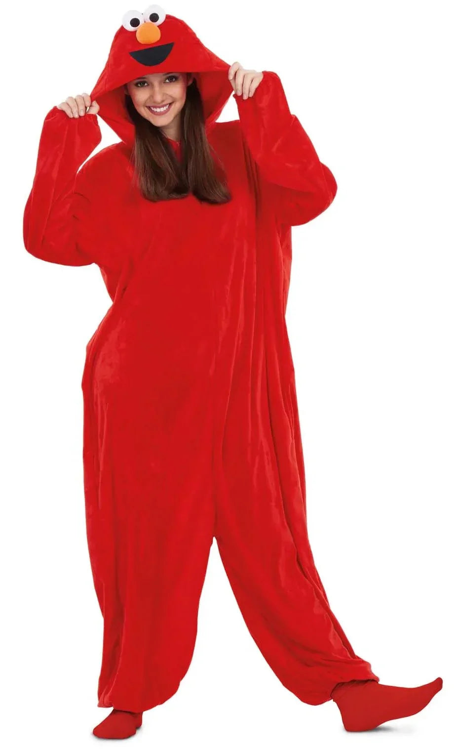 Disfraz de Elmo Pijama Barrio Sésamo para Adulto Elmo Viving