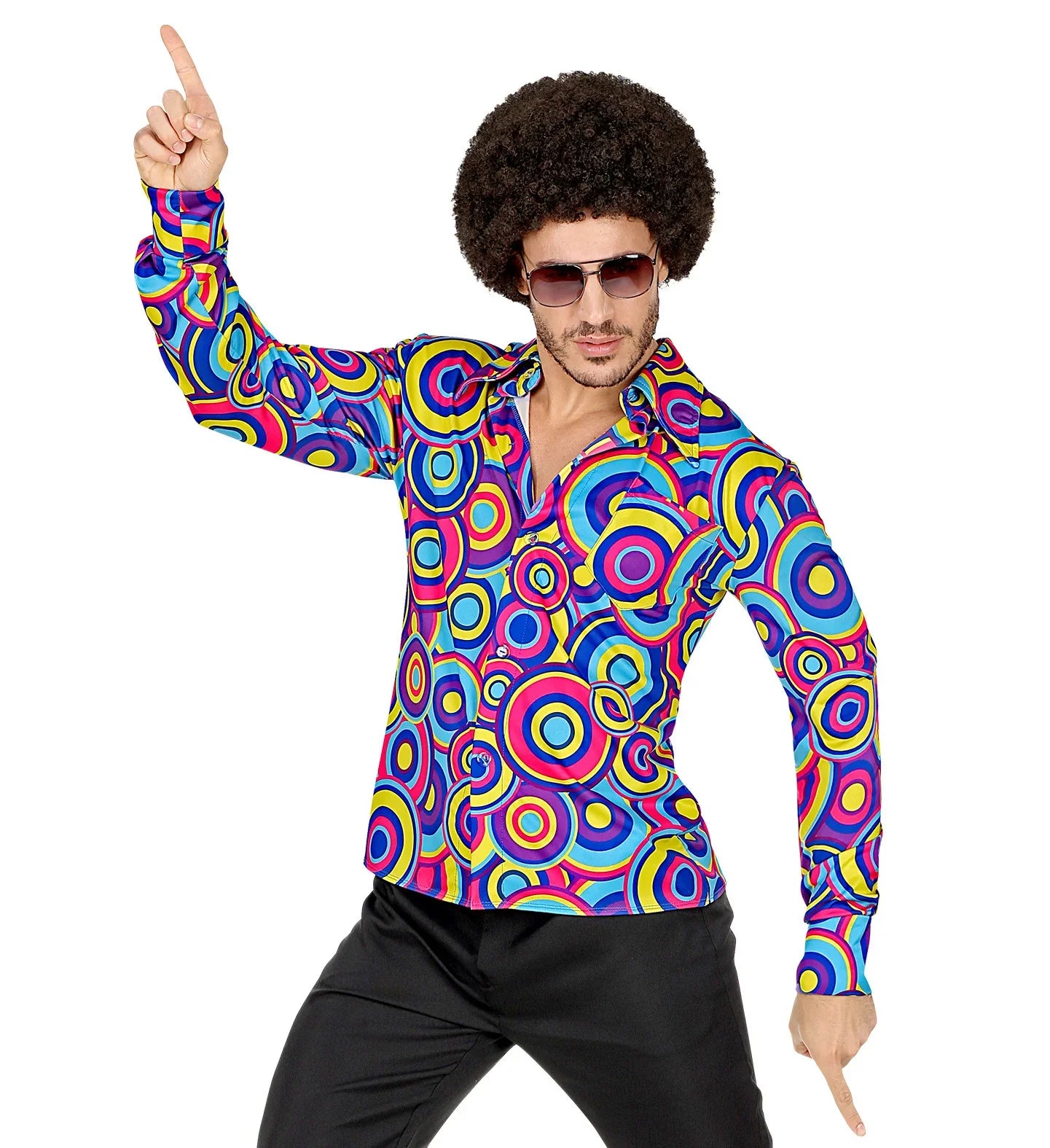 Camisa Disco Años 70 Psicodélica para Hombre Disco Widmann