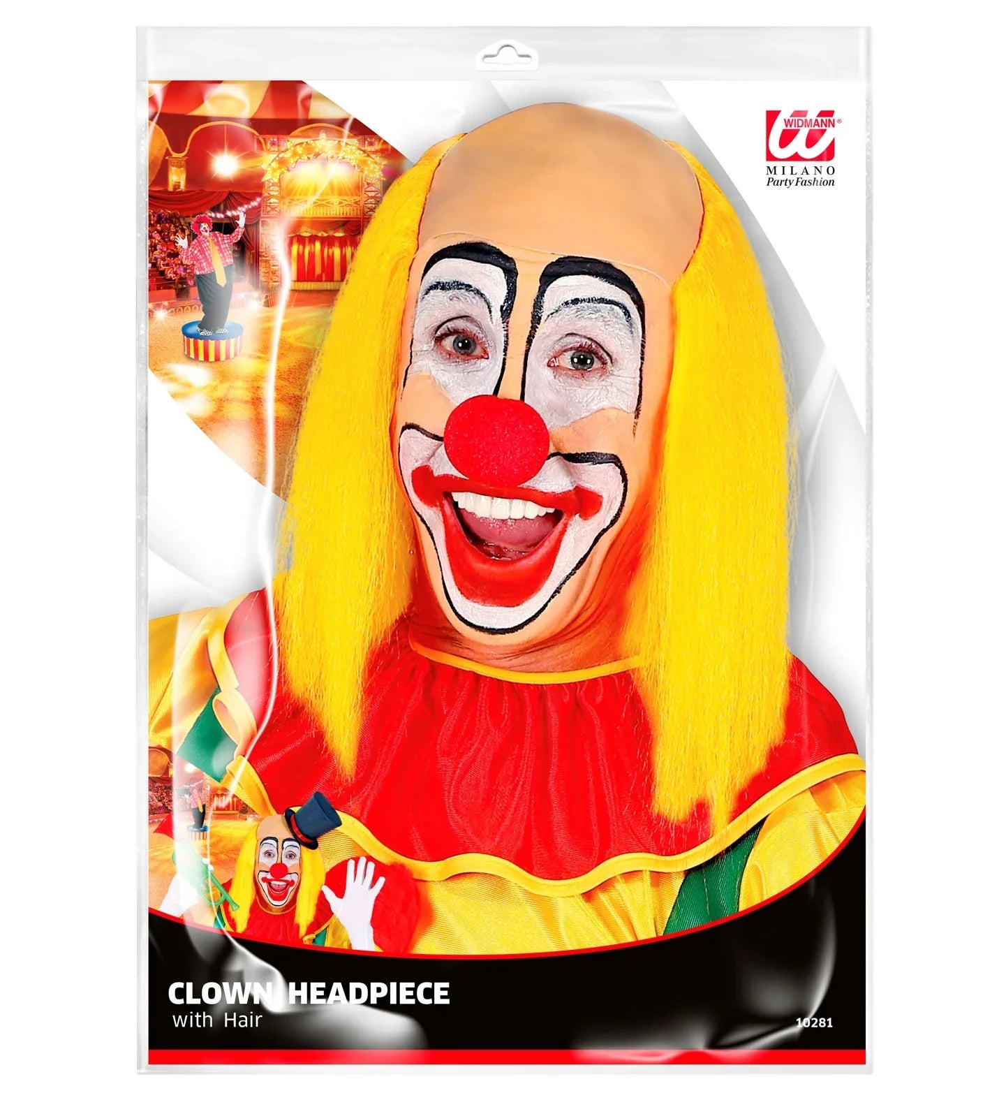 Peluca de Payaso Amarilla Lisa con Calva Complementos Payasos Widmann