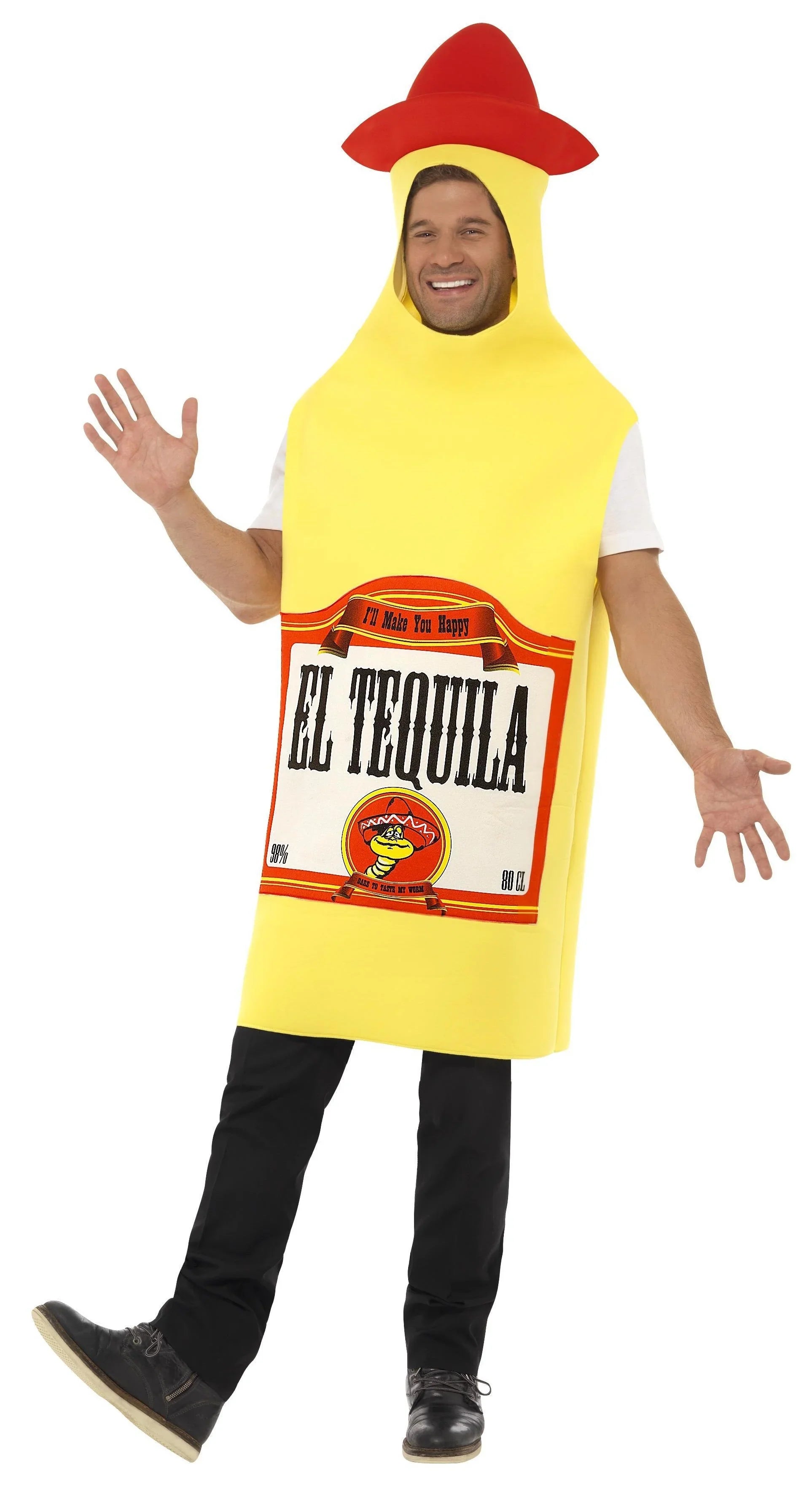 Disfraz de Botella de Tequila Mexicano para Adulto Bebida y Comida Smiffys