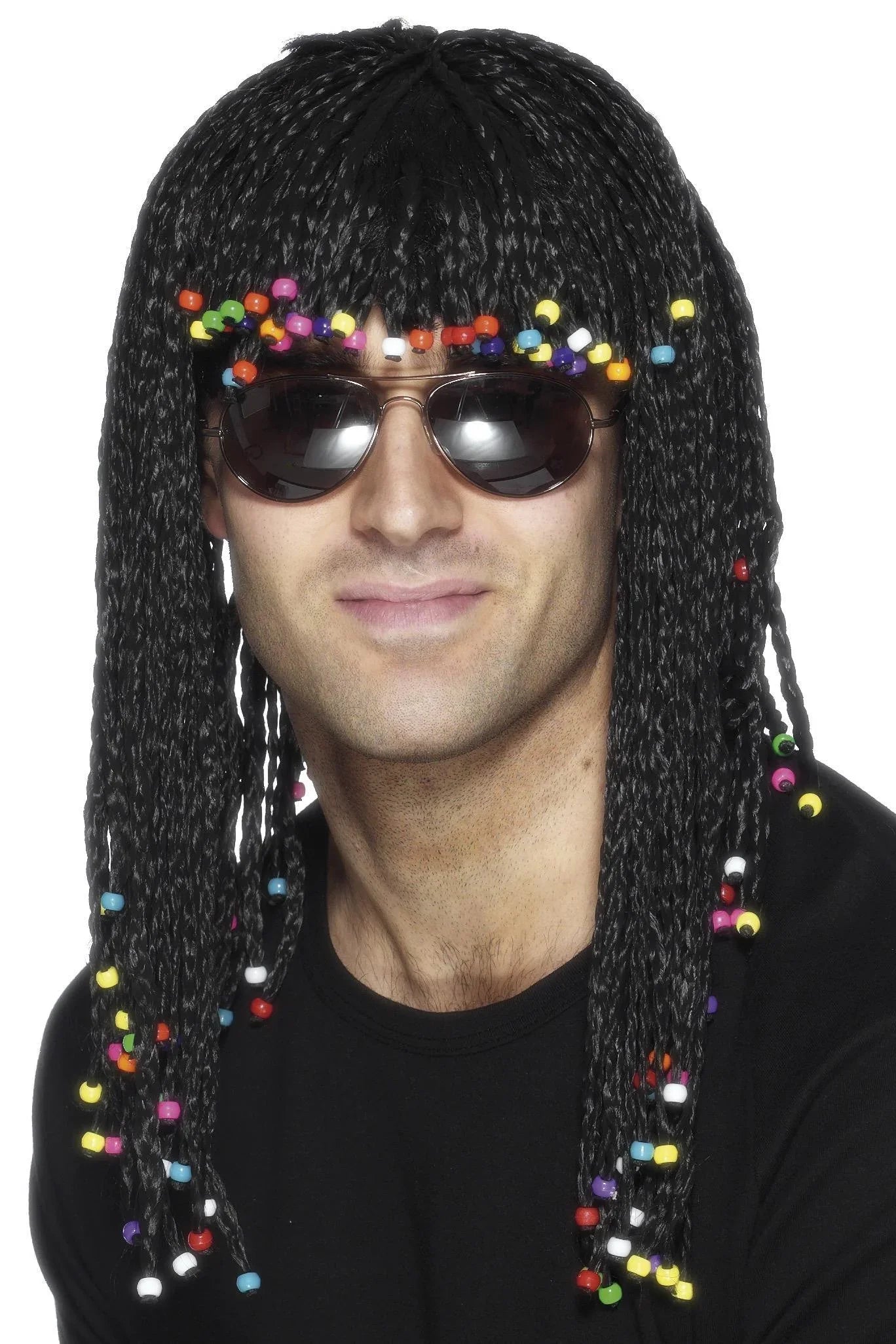 Peluca de Stevie Wonder Morena con Trenzas Pelucas Morenas Smiffys